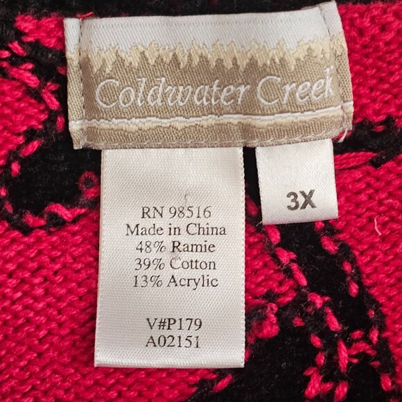 Coldwater Creek Cardigan Sweater Womens 3X Red Floral Frog Closures 90s Y2K - Picture 5 of 11